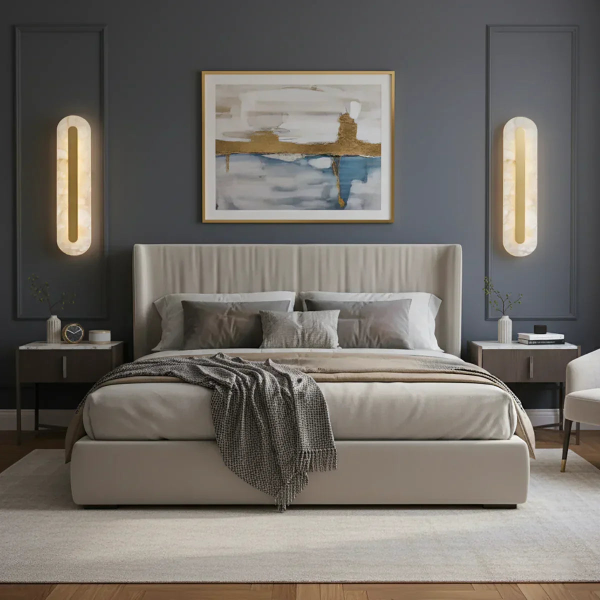 Alabaster Oval Wall Light