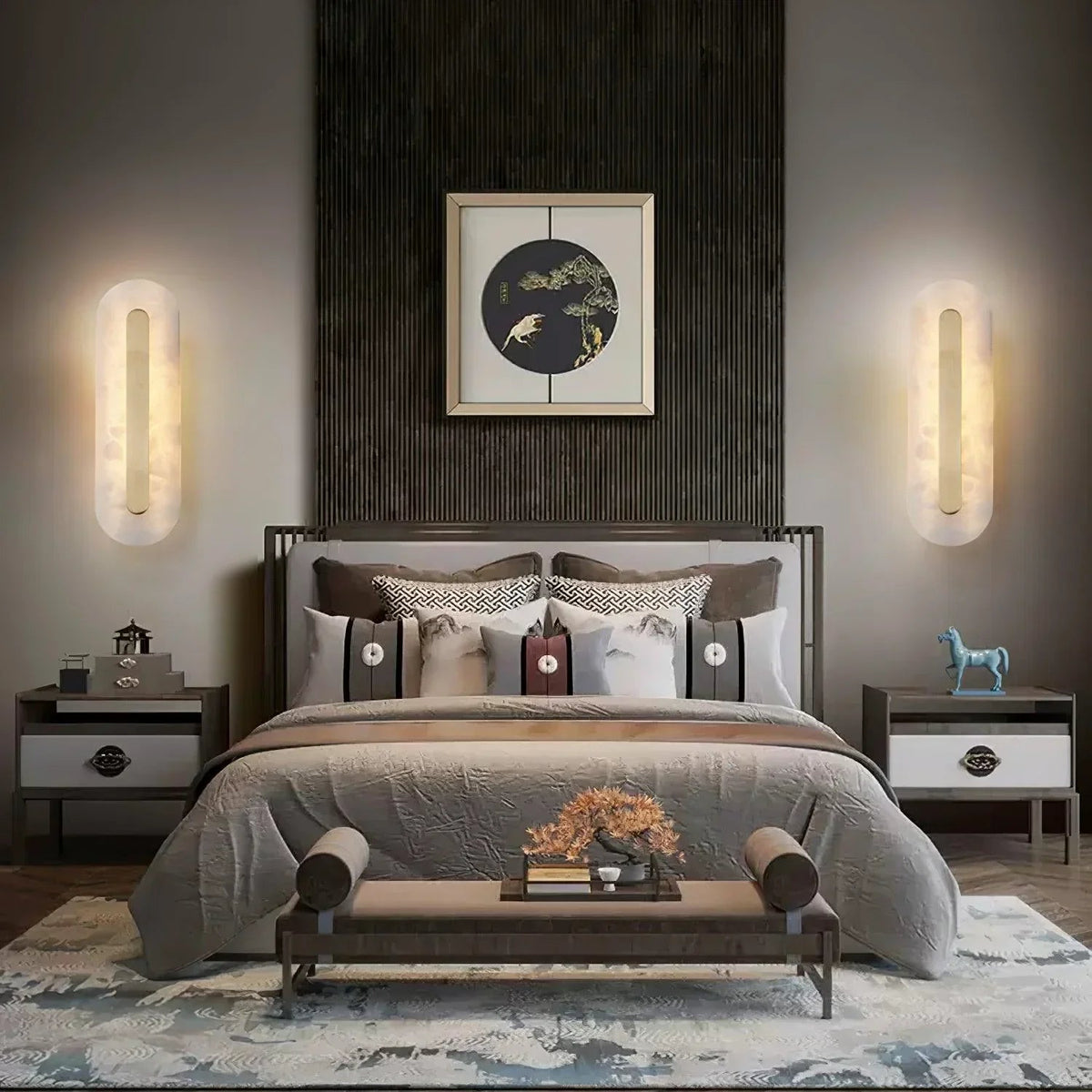 Alabaster Oval Wall Light
