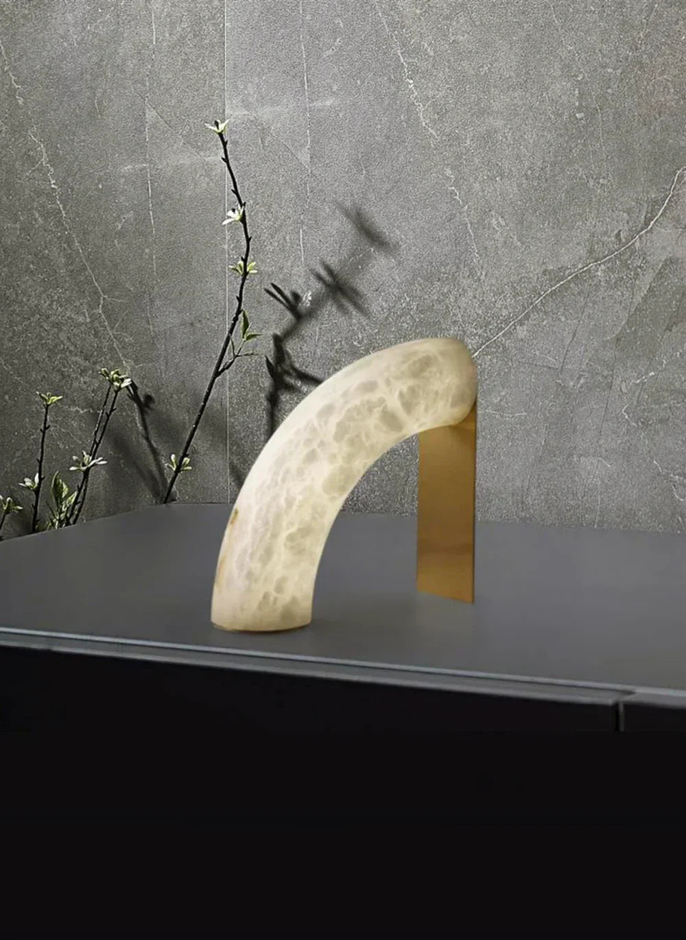 Alabaster Piped Table Lamp