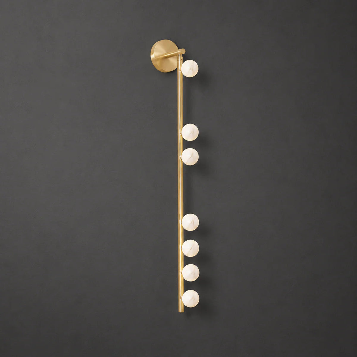 Alabaster Orb Asteria Brass Wall Sconce