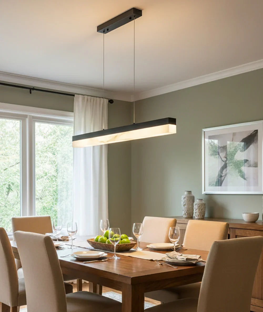 Alabaster Rectangle Linear Pendant Light