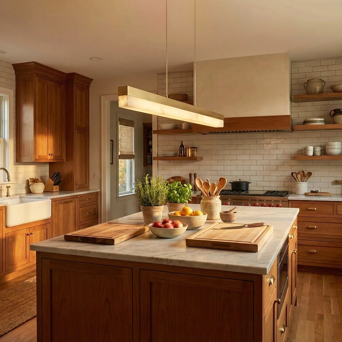 Alabaster Rectangle Linear Pendant Light