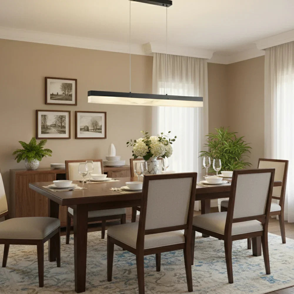 Alabaster Rectangle Linear Pendant Light