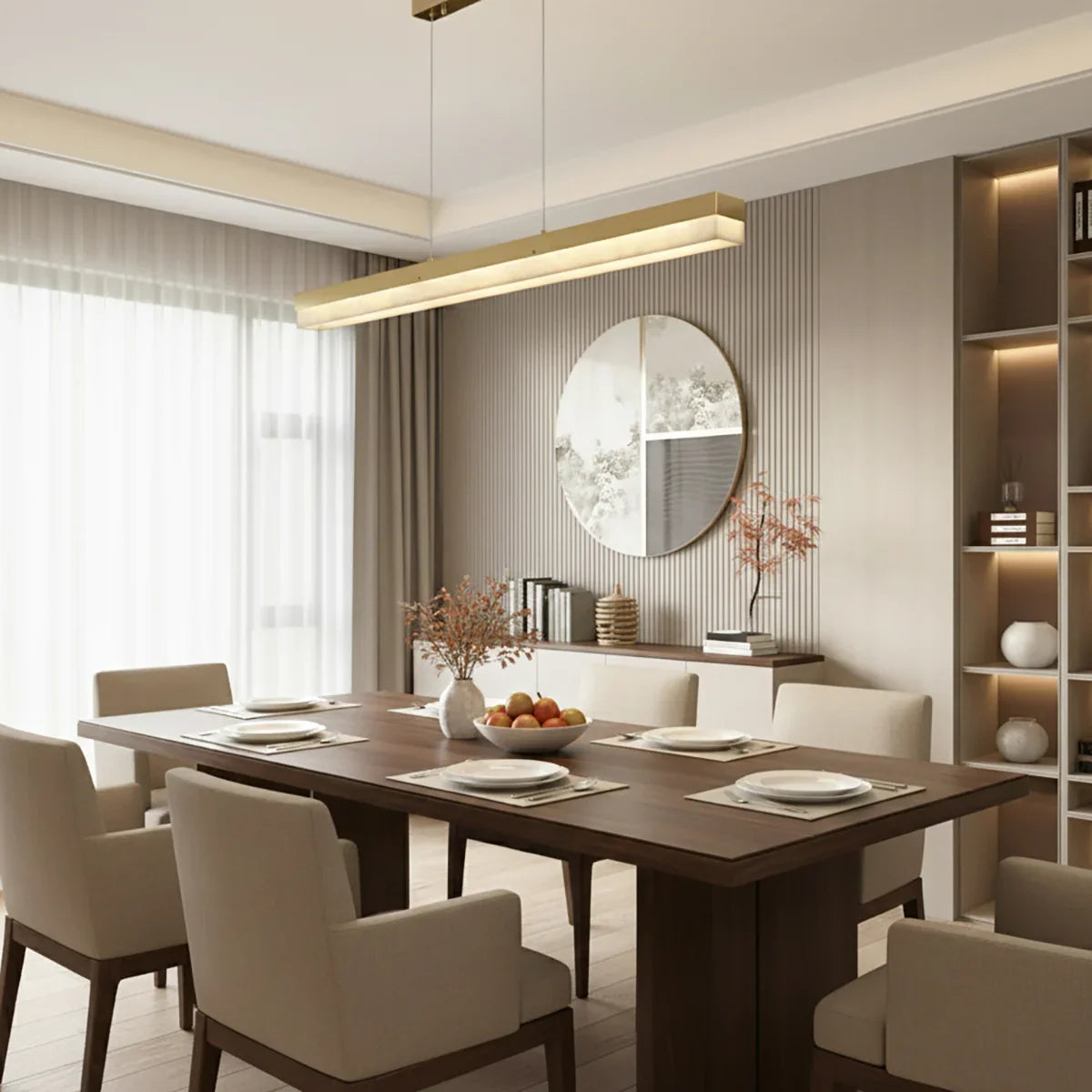 Alabaster Rectangle Linear Pendant Light