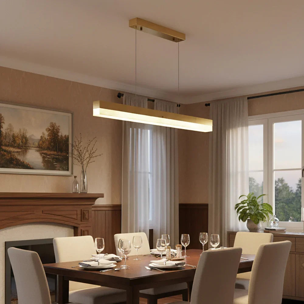 Alabaster Rectangle Linear Pendant Light