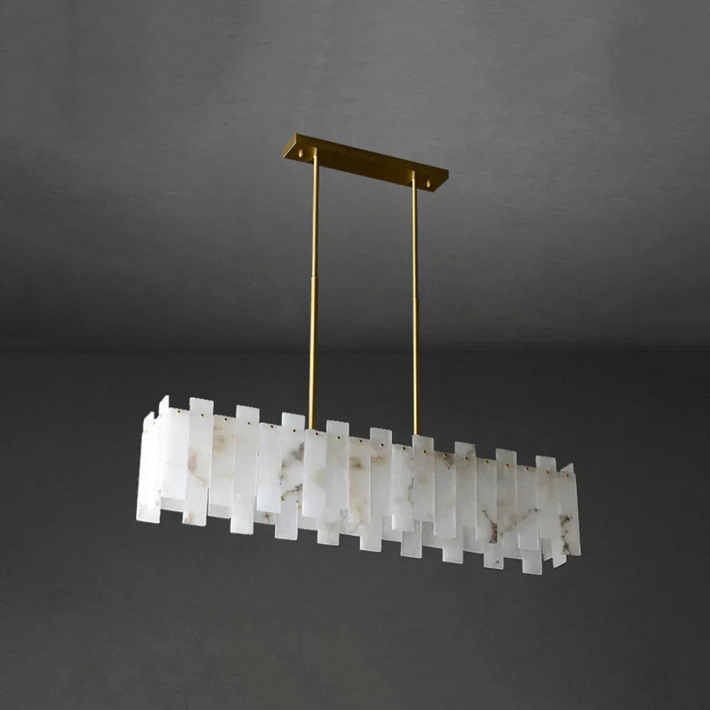 Alabaster Rectangular Linear Chandelier