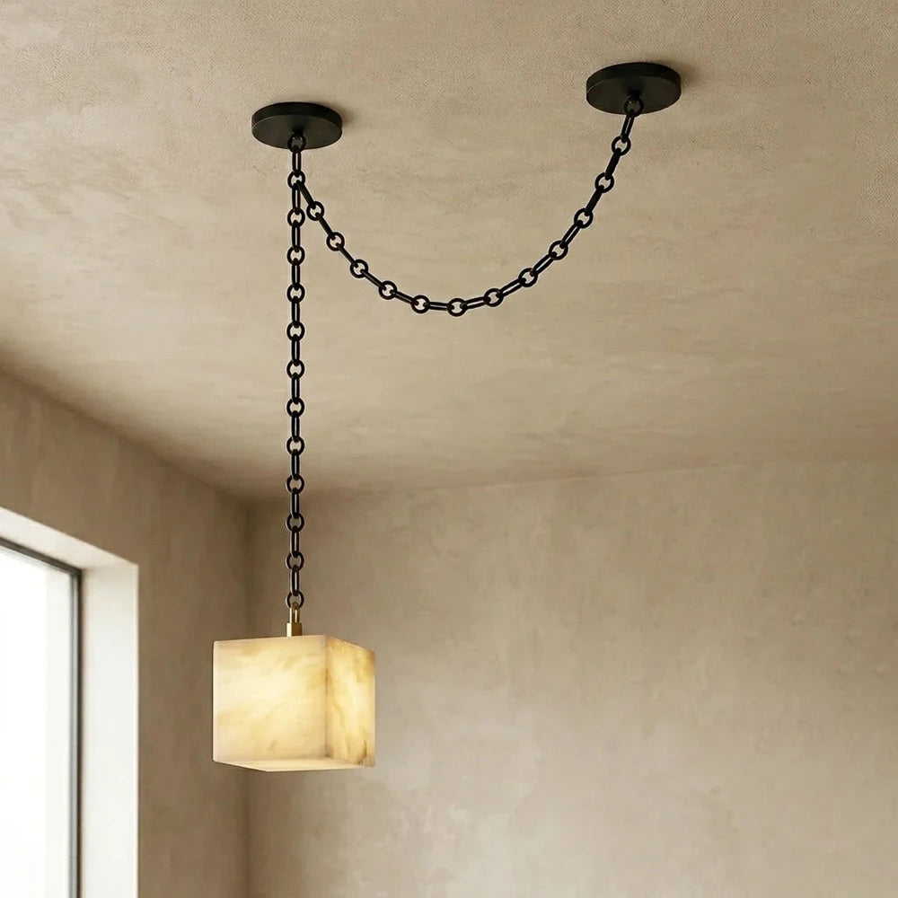 Alabaster Square Chain Chandelier