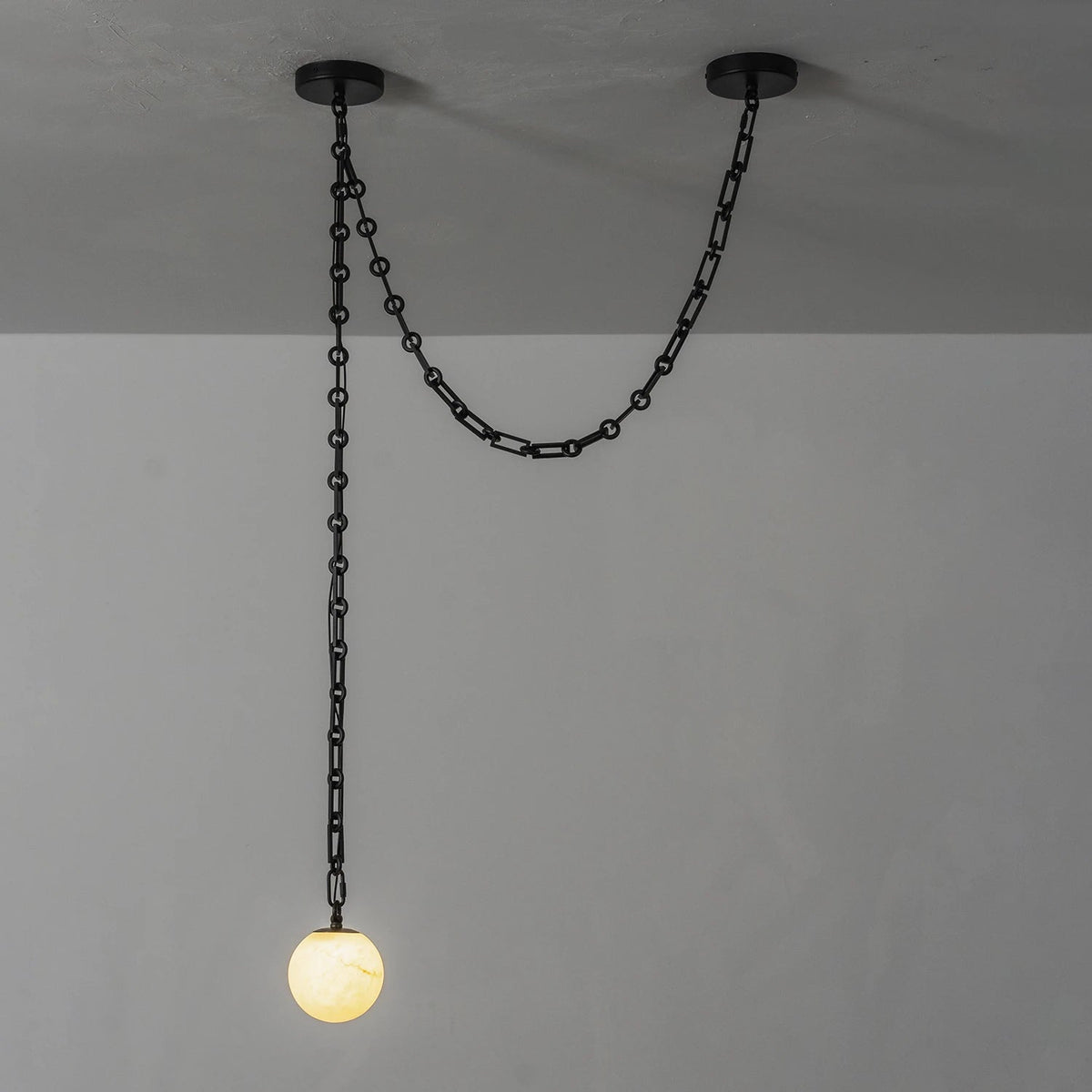 Alabaster Spherical Chain Chandelier