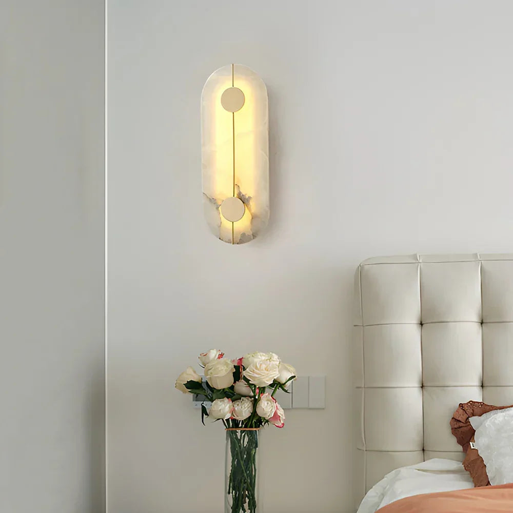 Artistic Brass Alabaster Wall Lamp