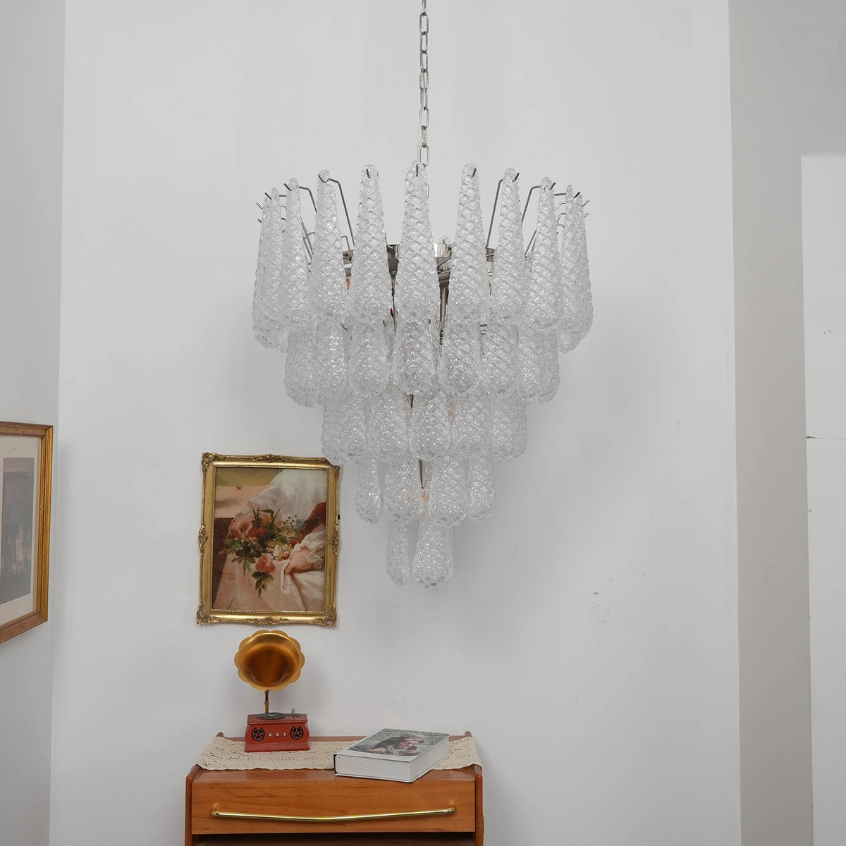 Amaris Tiered Teardrop Glass Chandelier