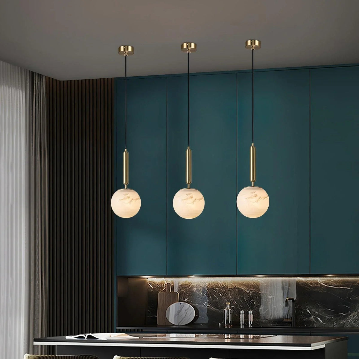 Round Bosso Alabaster Pendant Lamp