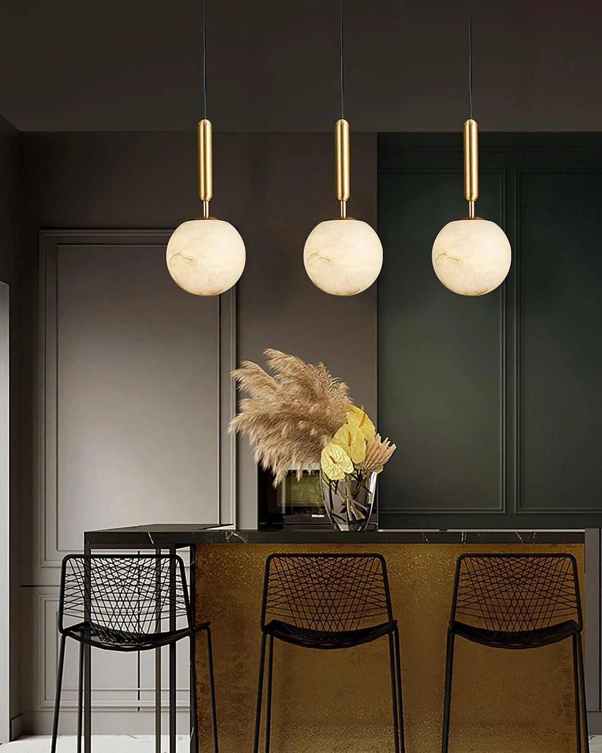 Round Bosso Alabaster Pendant Lamp