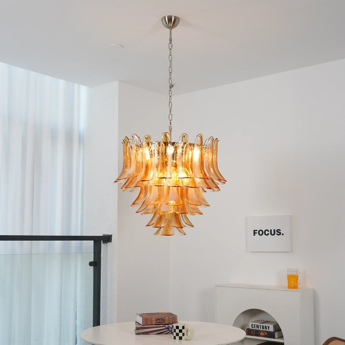 Camellia Glass Petal Chandelier