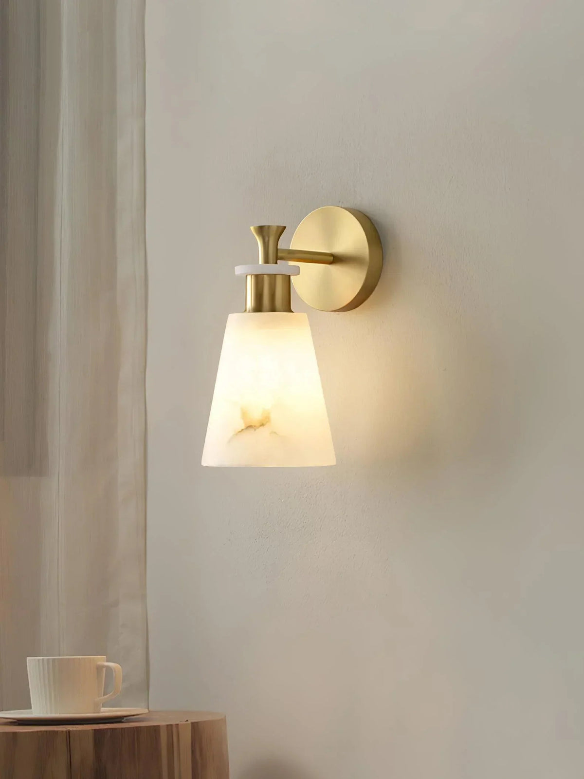 Conical Tapered Alabaster Wall Sconce