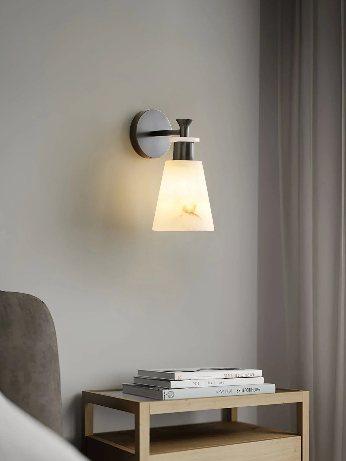 Conical Tapered Alabaster Wall Sconce