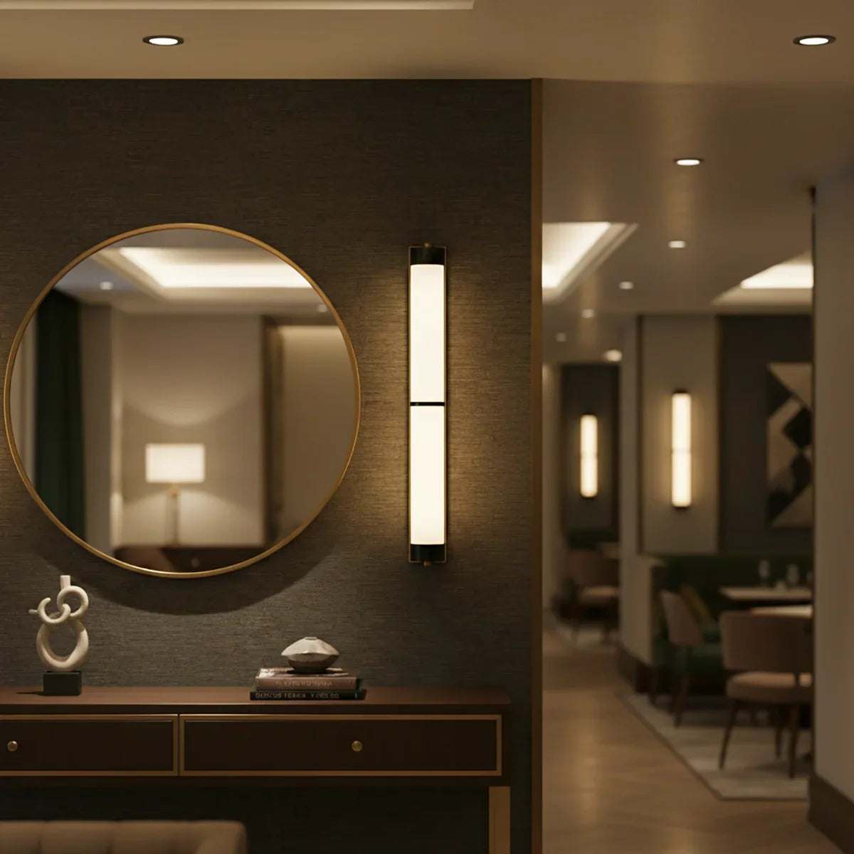 Cylindra Alabaster Brass Wall Light