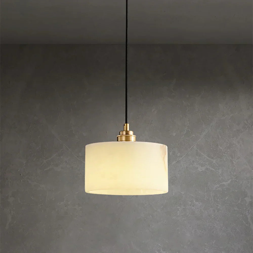 Cylindrical Alabaster Pendant Light