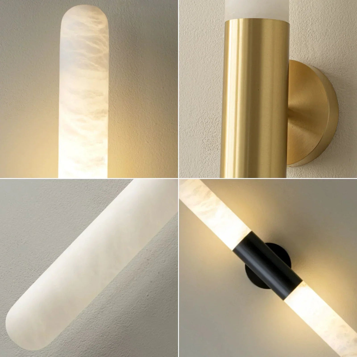 Cylindrical Alabaster Slim Wall Lamp