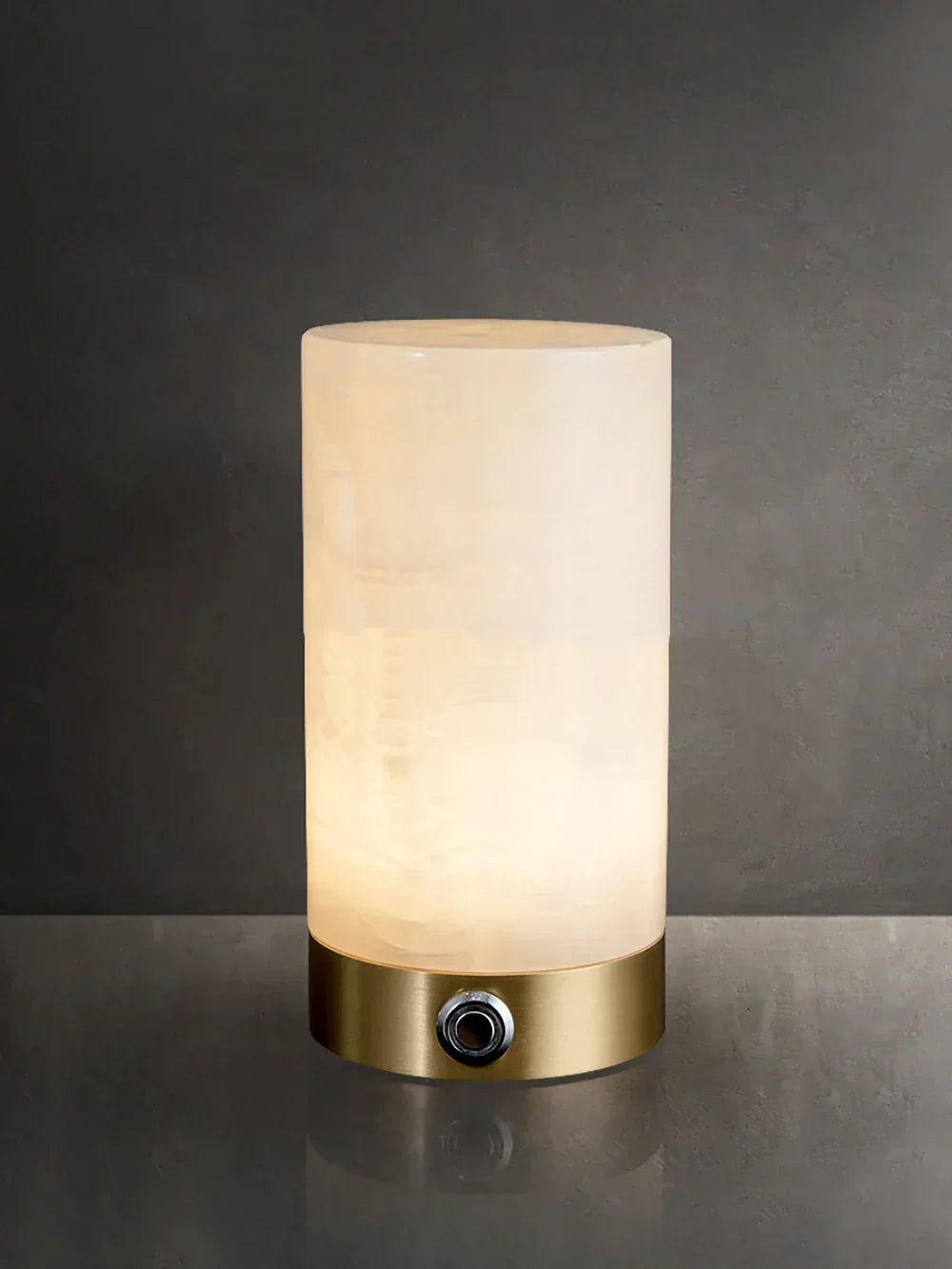 Cylindrical Totem Alabaster Table Lamp