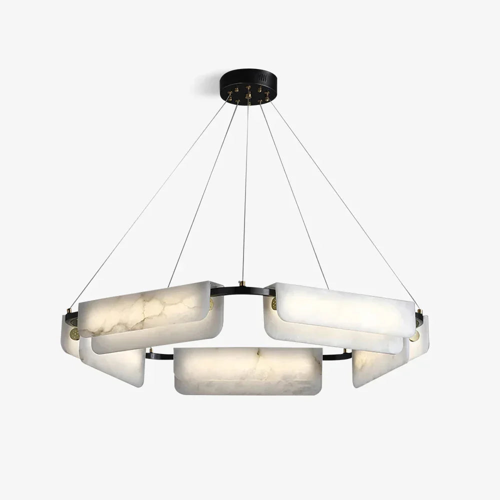Delia Rectangular Alabaster Chandelier