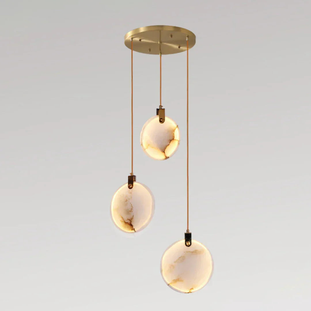 Disc Harvest Alabaster Chandelier