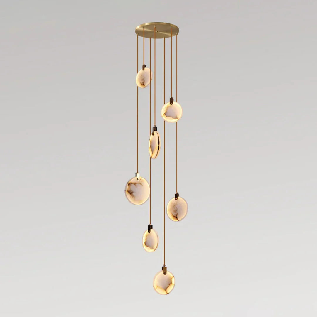 Disc Harvest Alabaster Chandelier