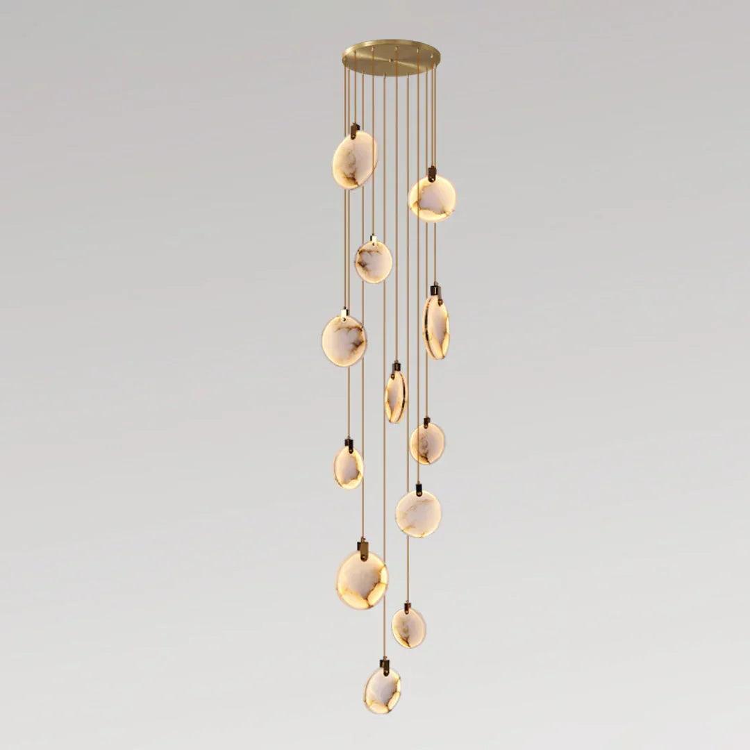 Disc Harvest Alabaster Chandelier