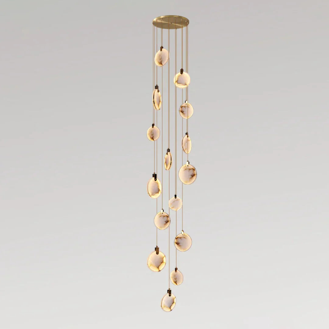Disc Harvest Alabaster Chandelier