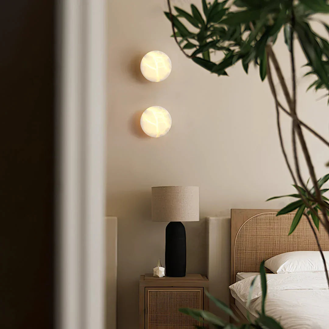 Domino A Cylindrical Alabaster Wall Light