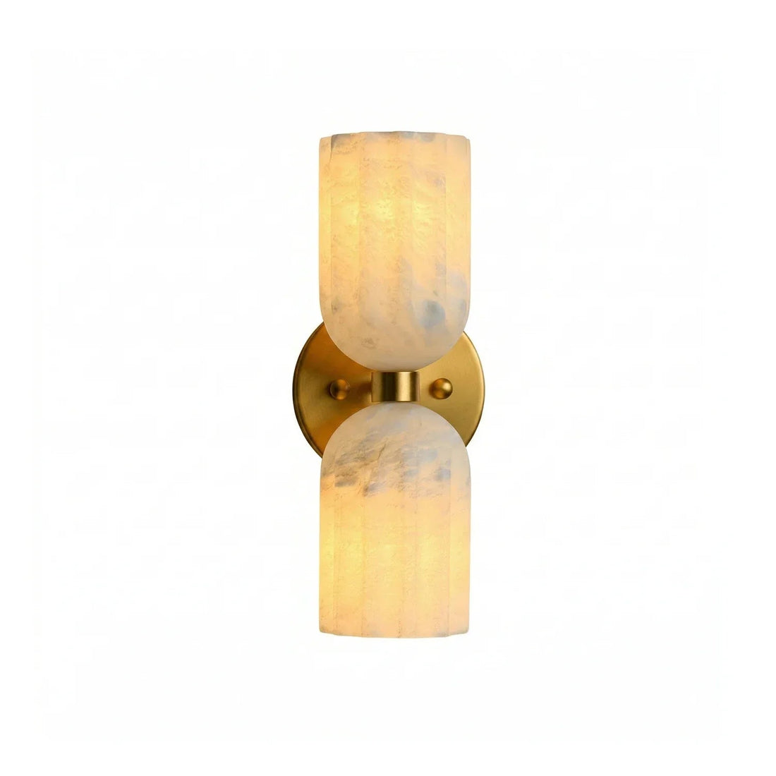 Dual Alabaster Pillar Wall Sconce