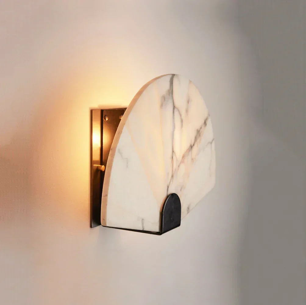 Fan Shaped Alabaster Wall Light