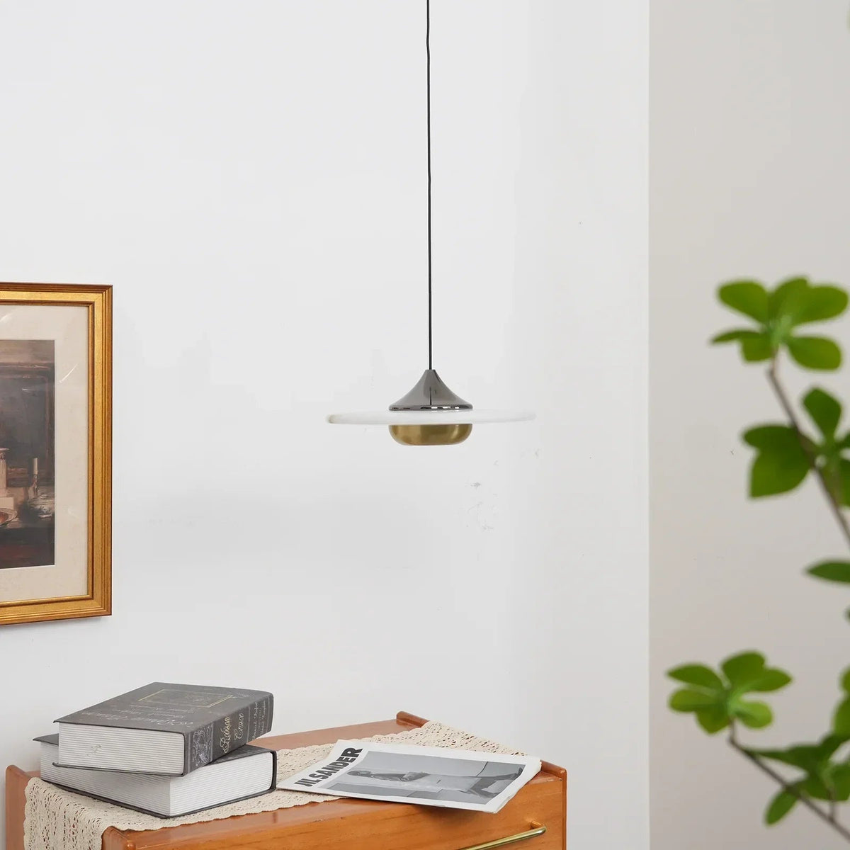 Flying Saucer Alabaster Pendant Lamp