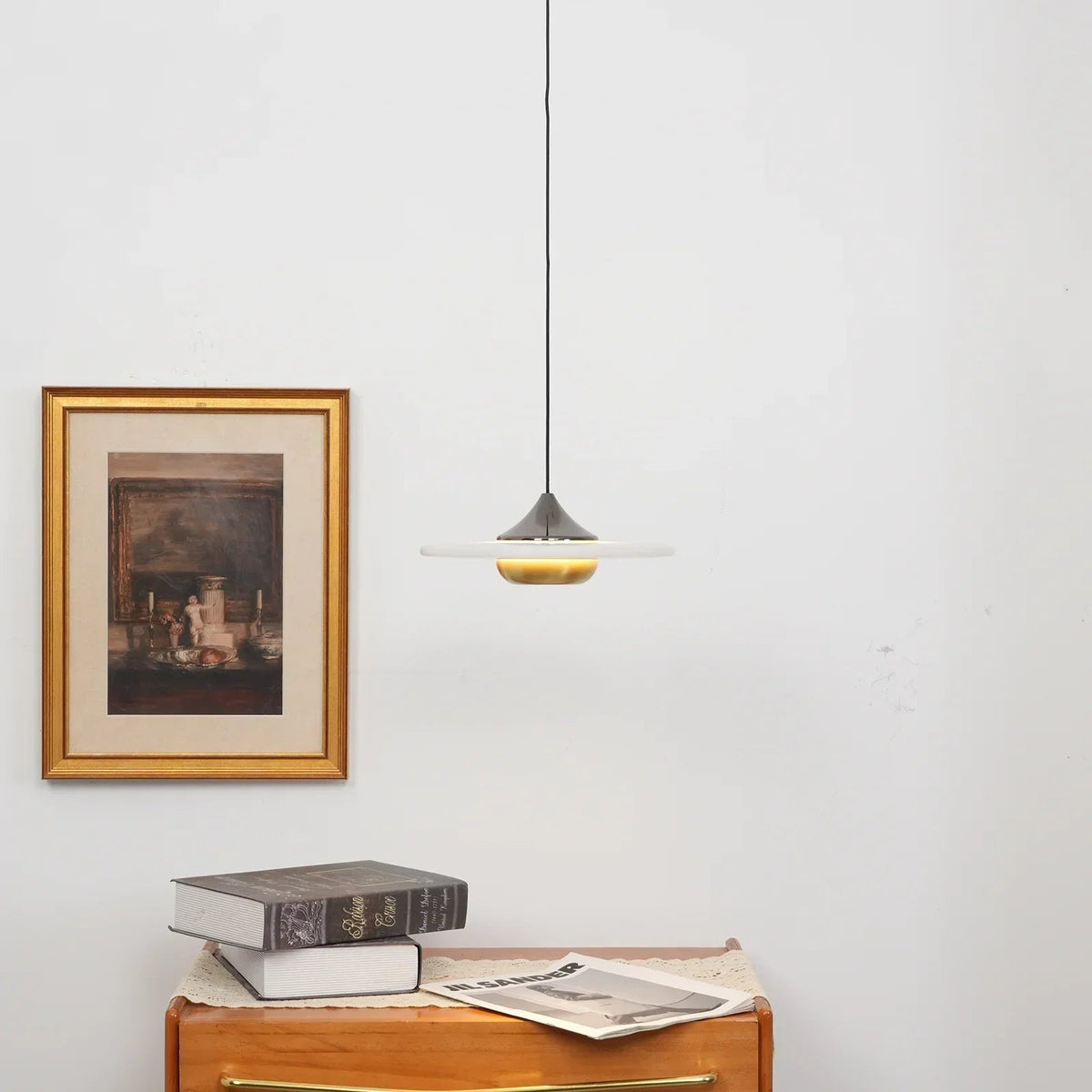 Flying Saucer Alabaster Pendant Lamp