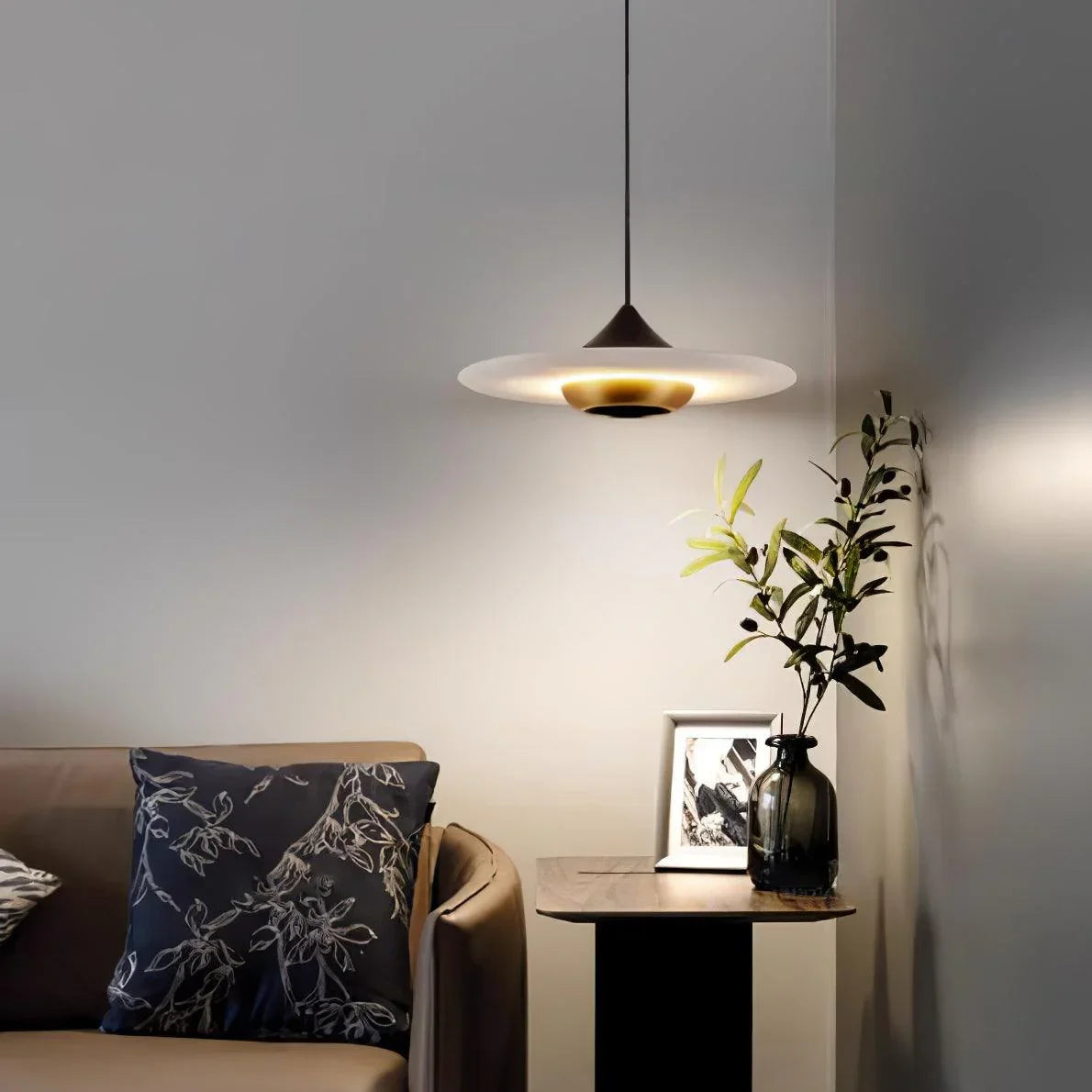 Flying Saucer Alabaster Pendant Lamp
