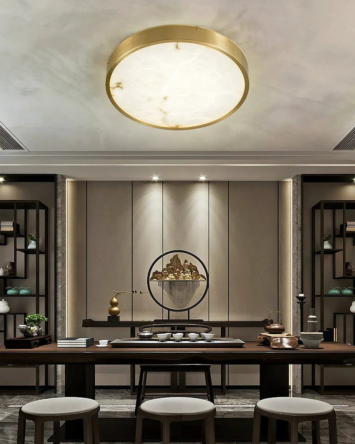 Geometric Alabaster Recessed Ceiling Light