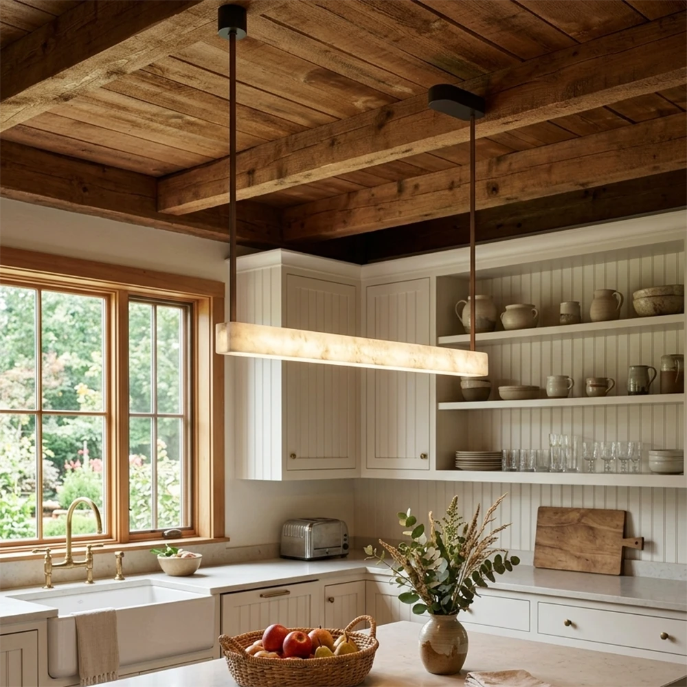 Halia Alabaster Linear Tube Chandelier