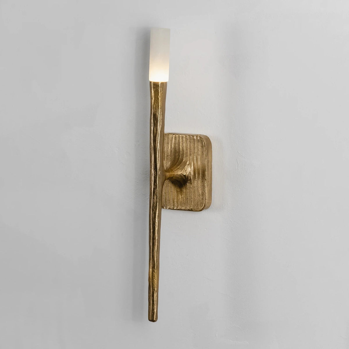 Hammered Torch Alabaster Wall Light
