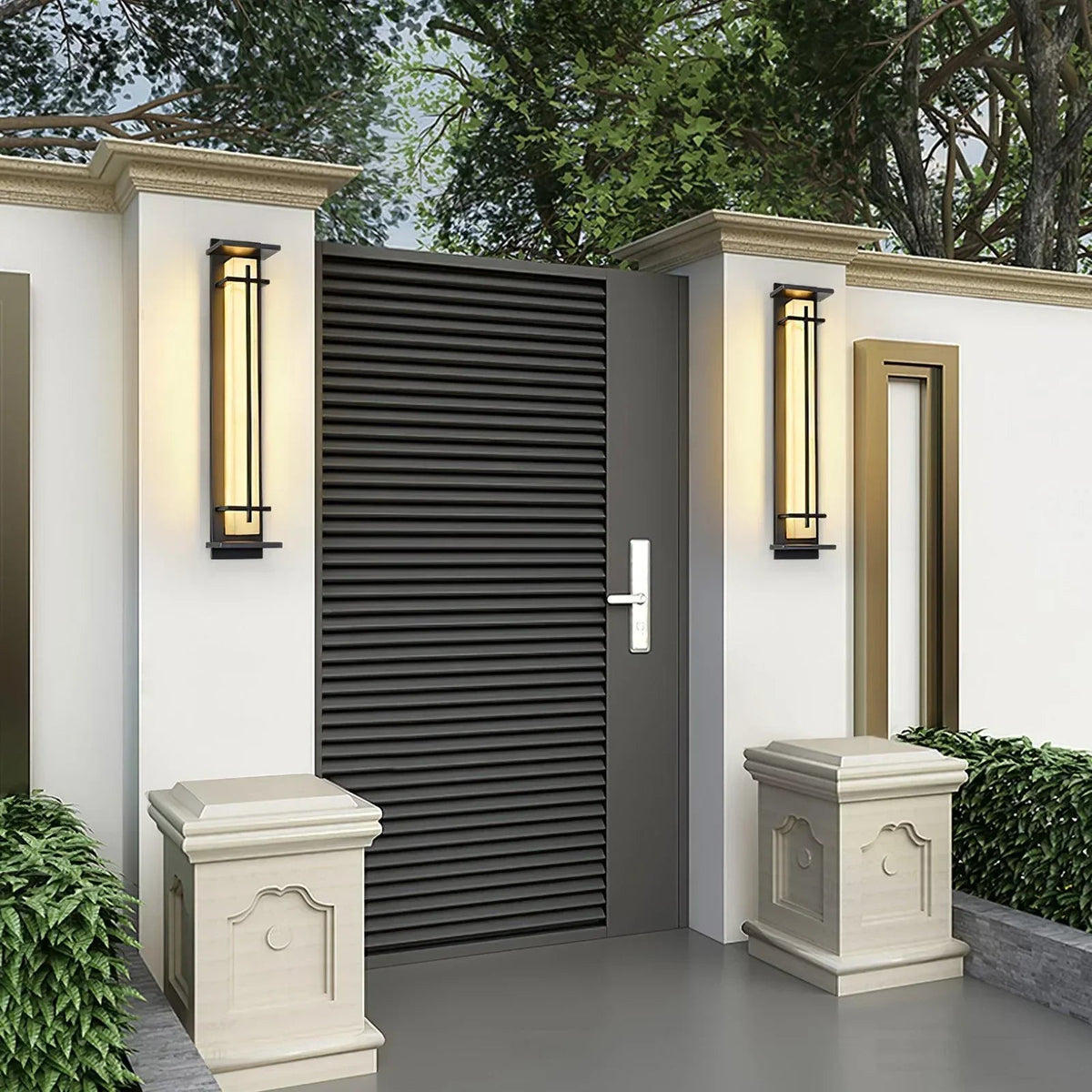 Imitation Alabaster Square Outdoor Wall Light