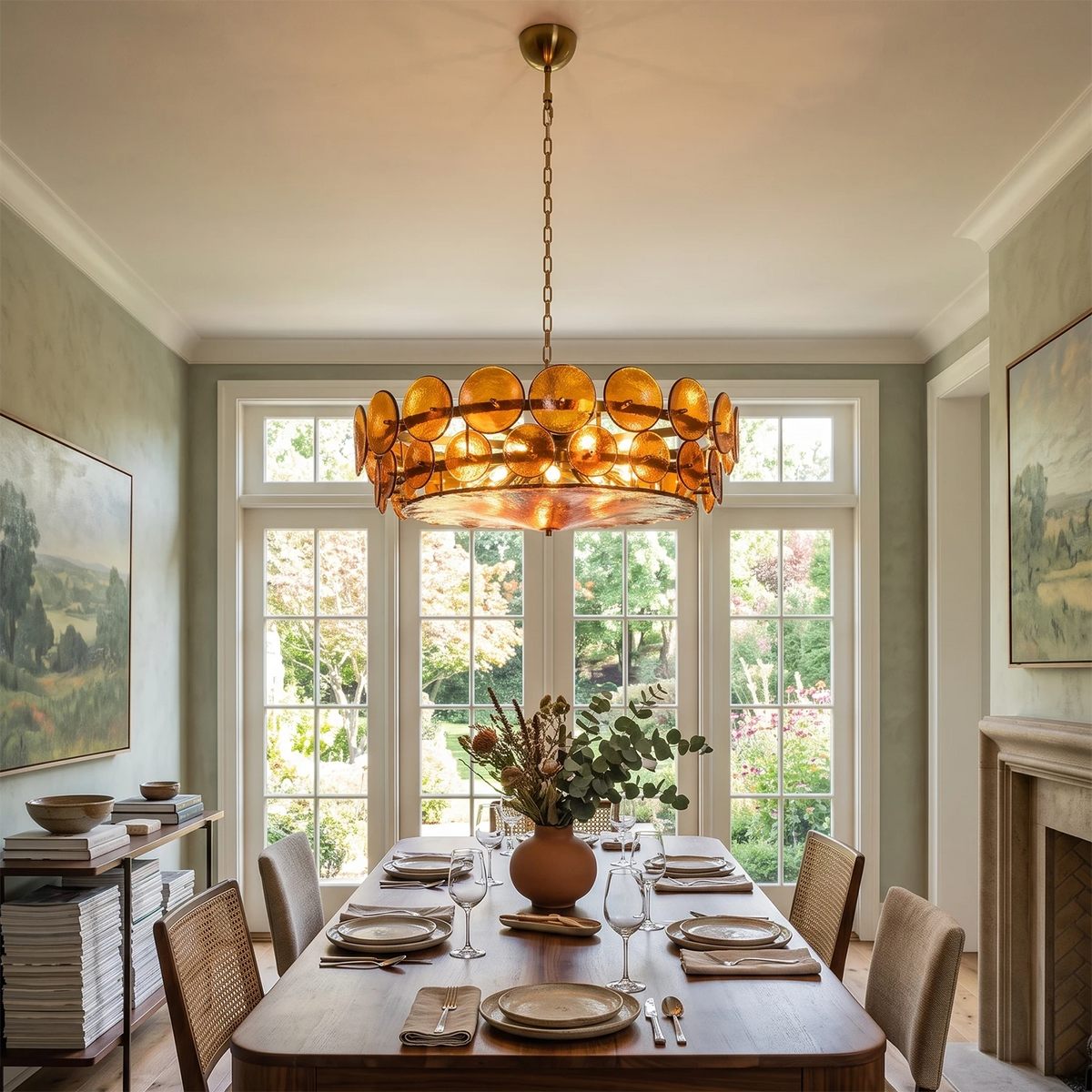 Ivor Tiered Glass Disc Chandelier