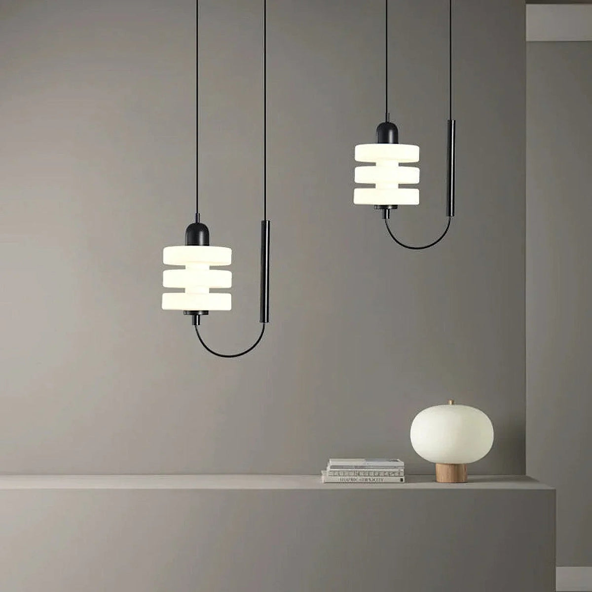 Japanese Minimalist Glass Pendant Light