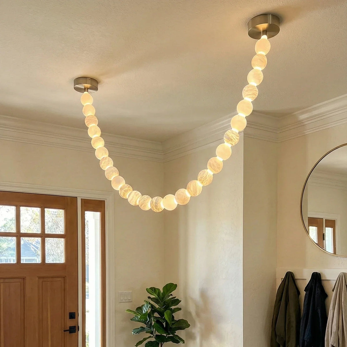 Liora Beaded Alabaster Swag Chandelier