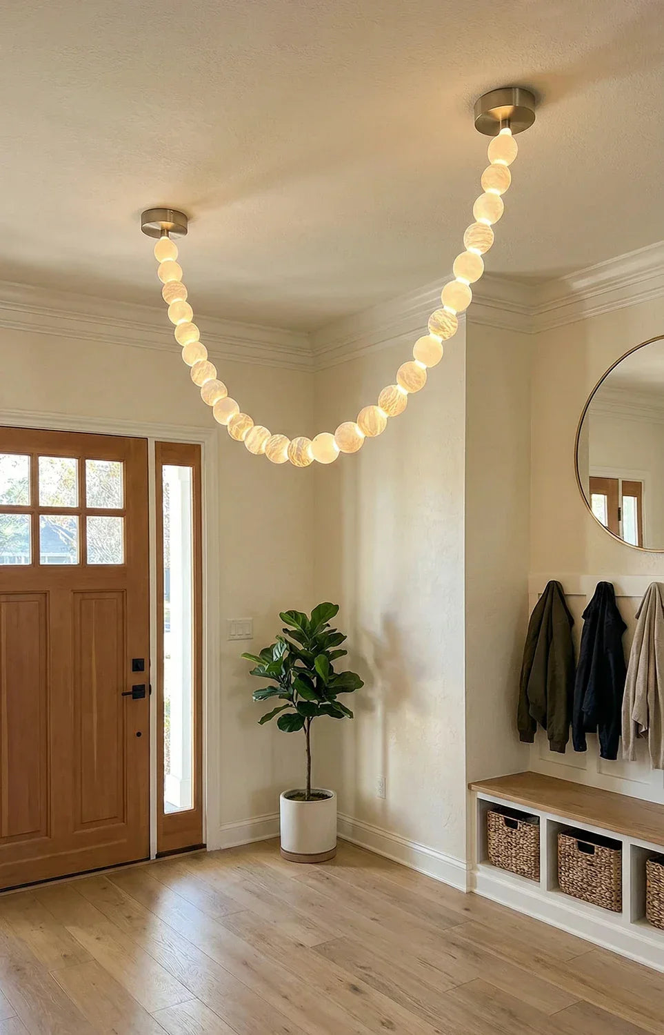 Liora Beaded Alabaster Swag Chandelier