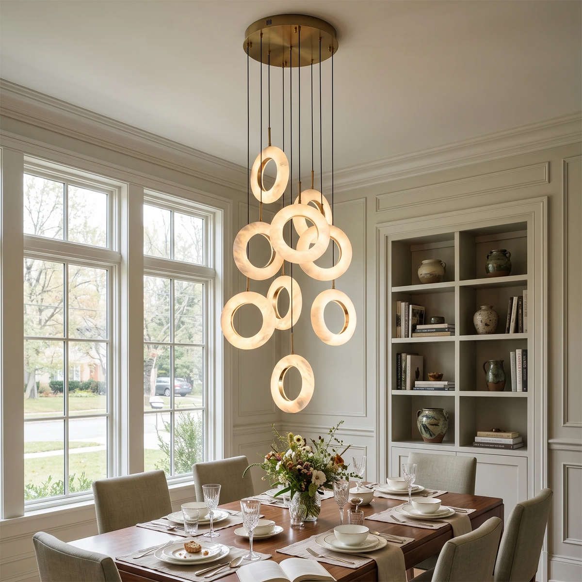 Linnea Tapered Alabaster Cluster Chandelier