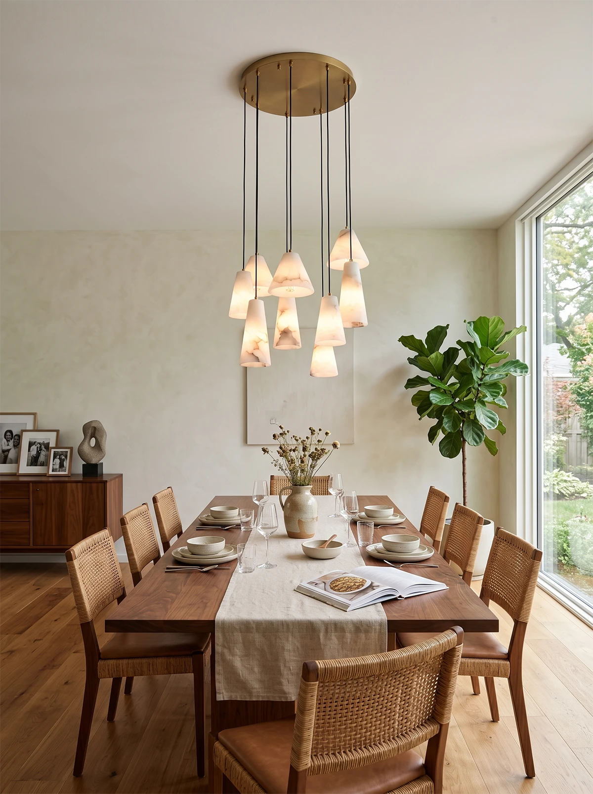 Linnea Tapered Alabaster Cluster Chandelier