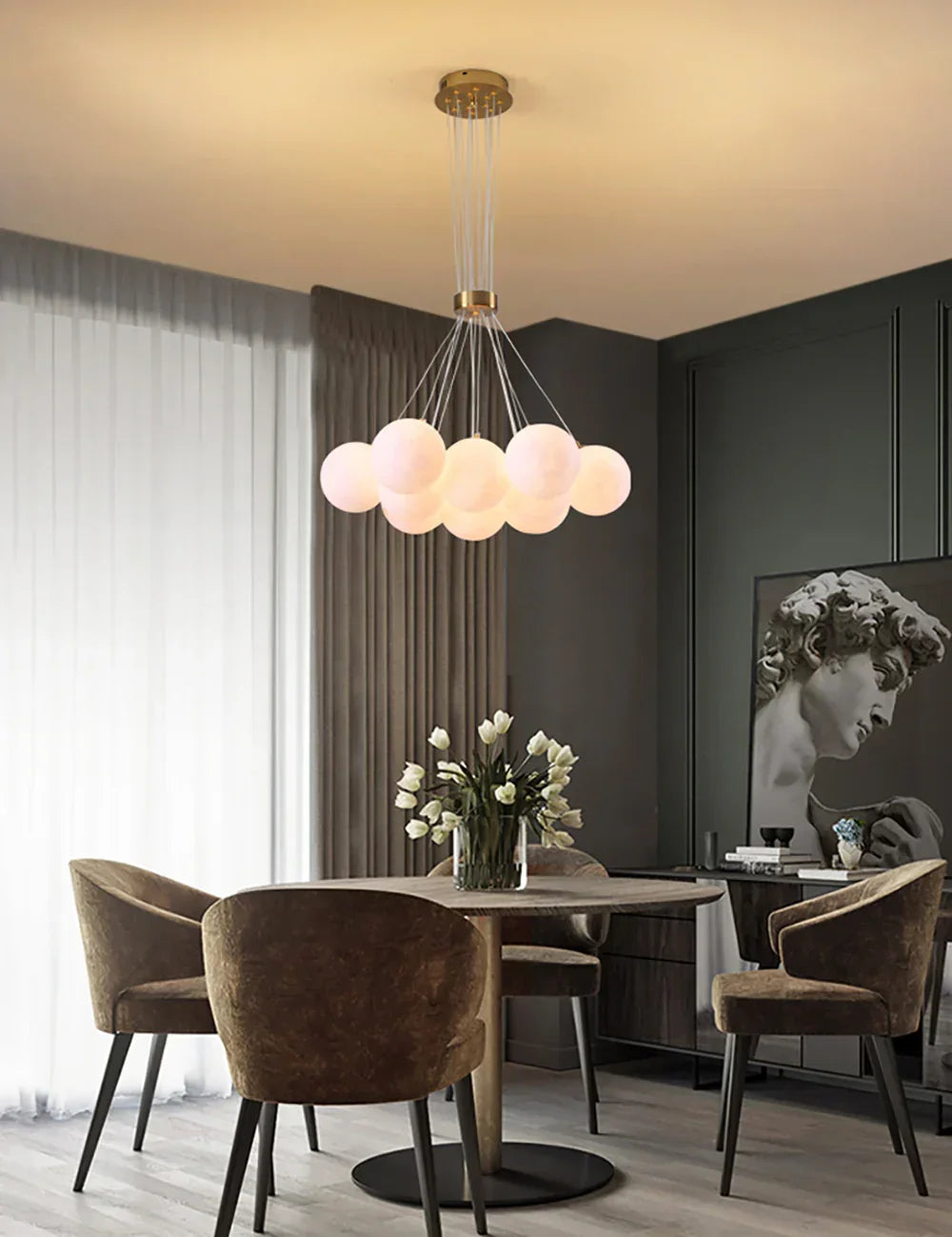 Lunar Alabaster Spherical Chandelier