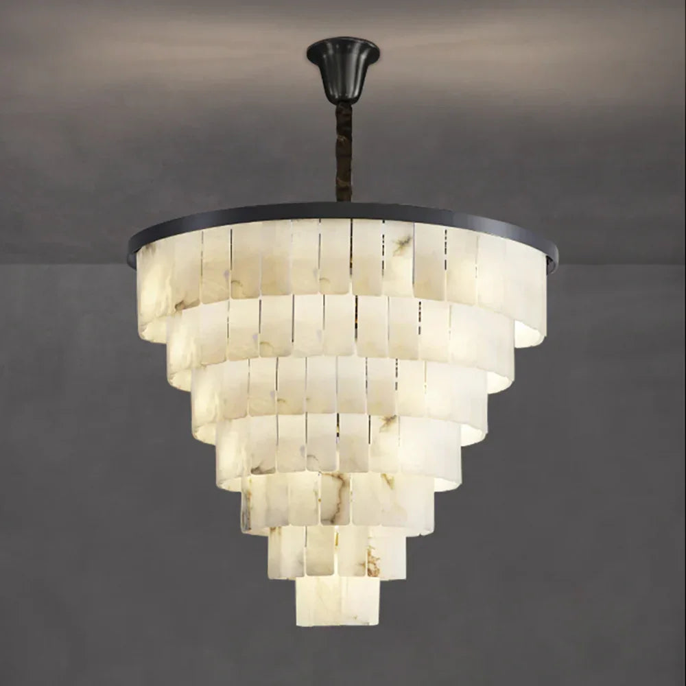 Luxurious Cascading Snow Plaster Chandelier