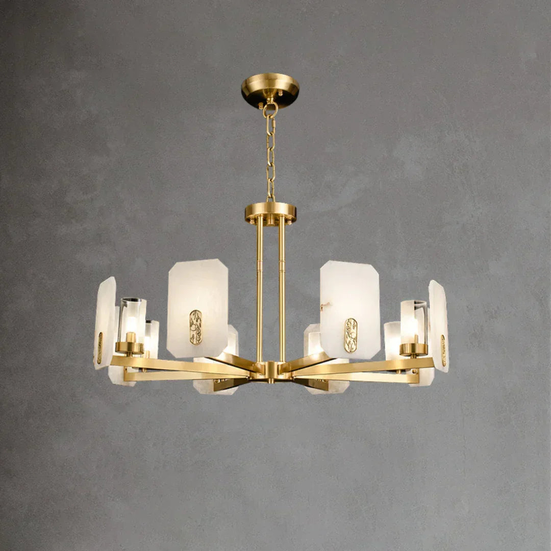 Alabaster Chandelier Copper Luxury