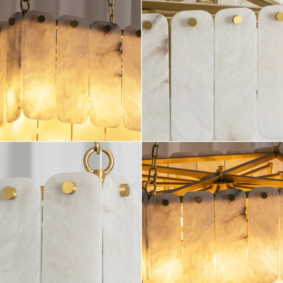 Maren Tiered Alabaster Tile Chandelier