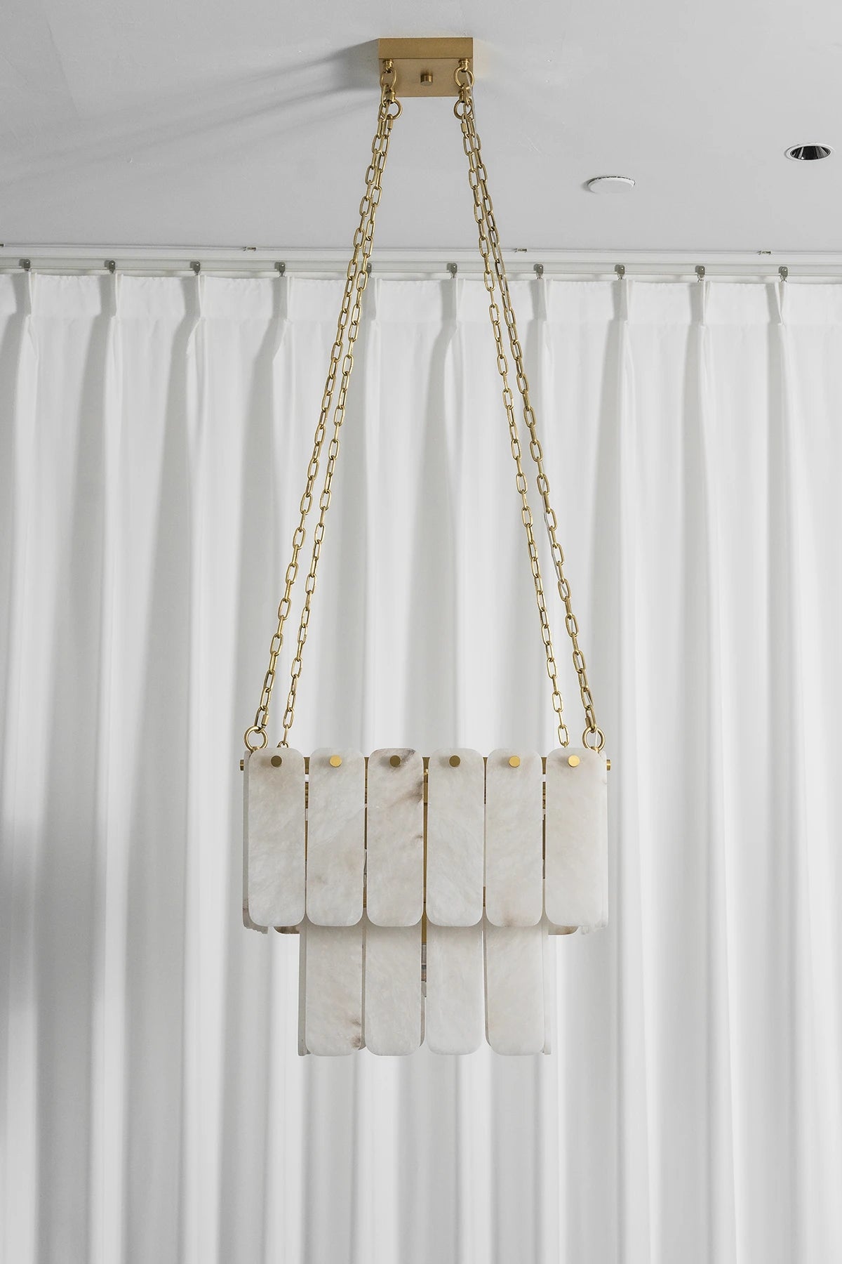 Maren Tiered Alabaster Tile Chandelier