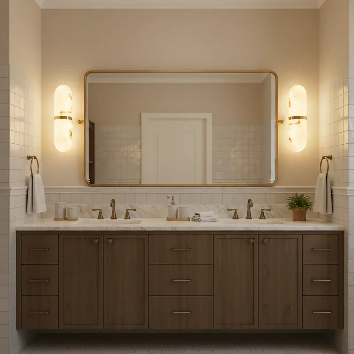 Oval Alabaster Semi-Circular Wall Lamp